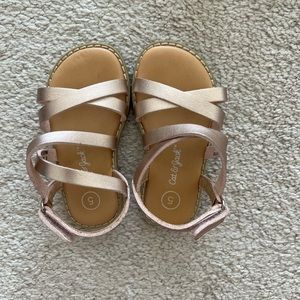 Cat & Jack Rose gold metallic Sandals size 5. EUC